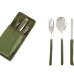 ست قاشق چنگال مسافرتی تاشو طرح ارتشی سبز