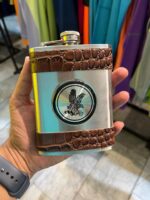 هیپ فلاسک استیل چرم باطرح عقابی 8 OZ - Image 3