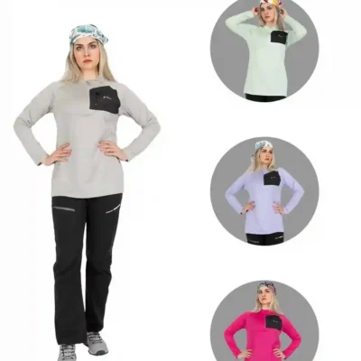 بلوز ورزشی نیم زیپ کوهنوردی زنانه CW34 هیمالیا
