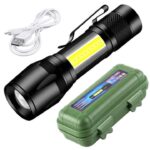چراغ قوه زوم دار جیبی چراغ بغل XPE+COB - Image 2