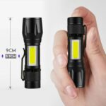 چراغ قوه زوم دار جیبی چراغ بغل XPE+COB - Image 5
