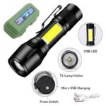 چراغ قوه زوم دار جیبی چراغ بغل XPE+COB